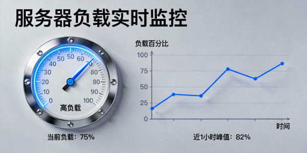 显示服务器负载高低的仪表盘或图表可视化